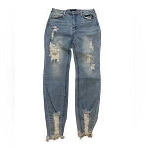 Wax Jean LA Distressed Light Wash Skinny Ankle Jeans - Size 9